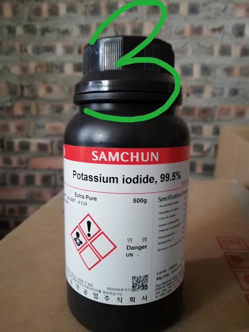 Potassium idodide kali iot KI 99.5% Samchun Hàn Quốc Lọ 500g