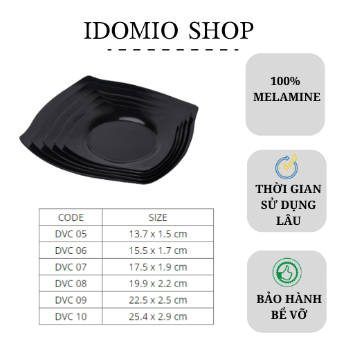 Dĩa Nhựa Melamine Màu Đen