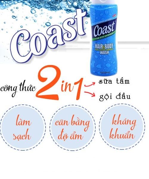 [HCM]Sữa tắm gội Coast dành cho nam 532ml