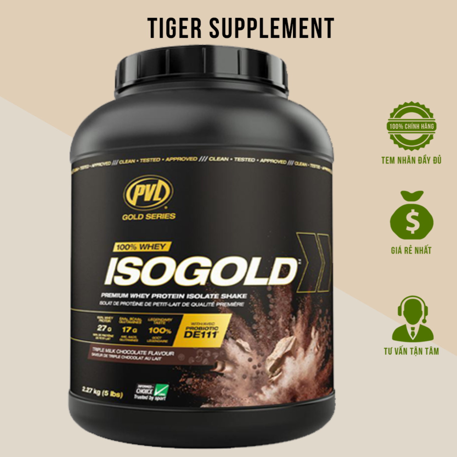 Iso Gold PVL 5lbs - Sữa tăng cơ siêu tinh khiết