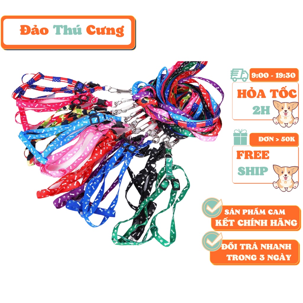 [Mã PET20K giảm 20K đơn 250K] Dây dắt chó mèo kèm yếm - Đảo Thú Cưng