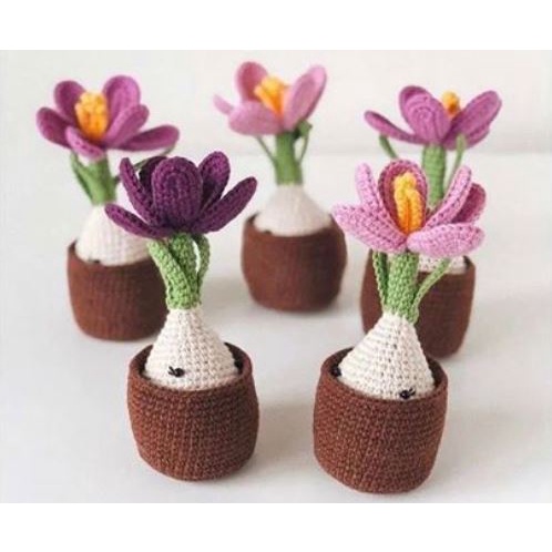 Chậu hoa bằng len hàng thủ công handmade