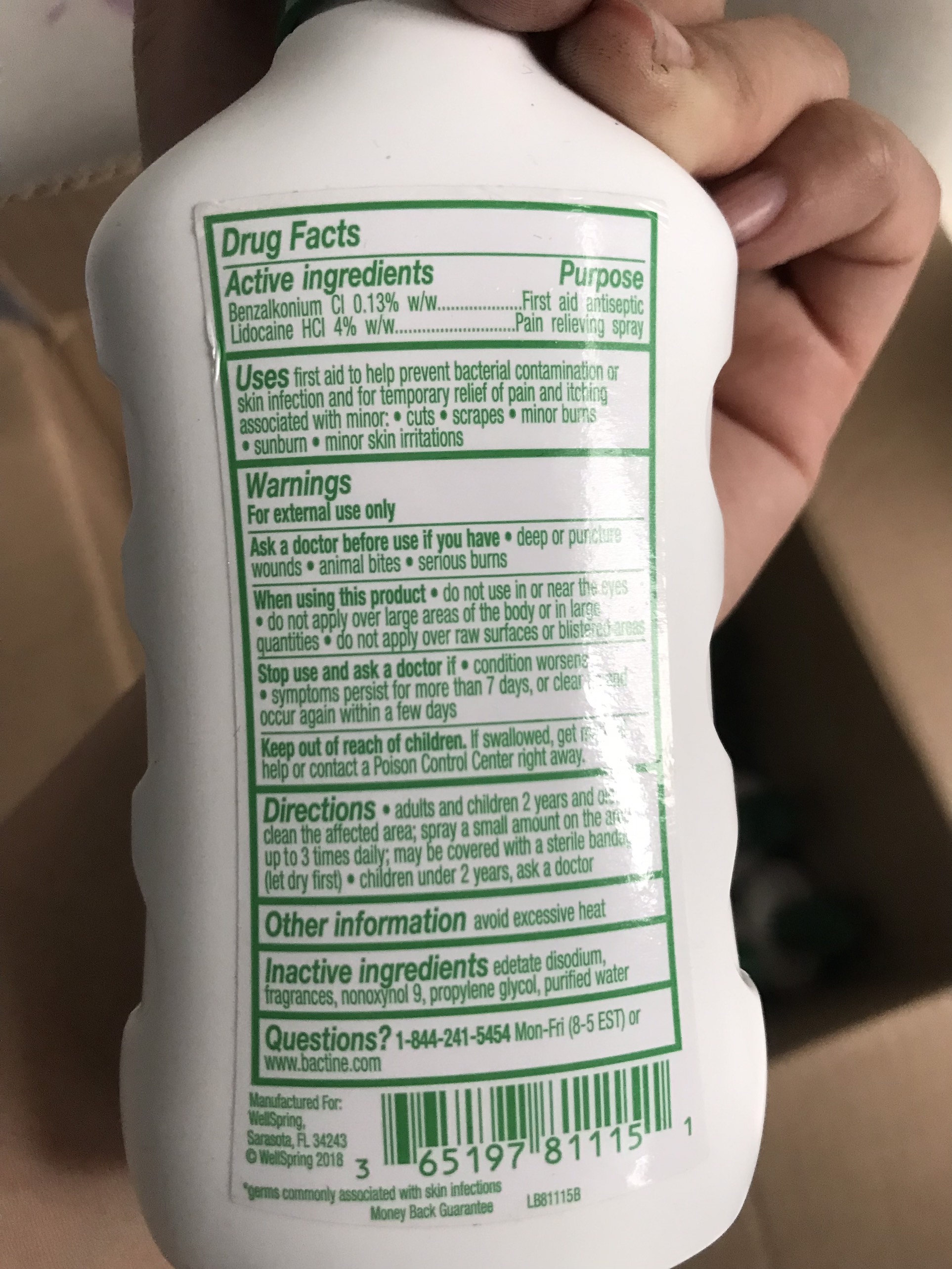 Bactine max xịt giảm đau diệt khuẩn(hàng mỹ) 148ml