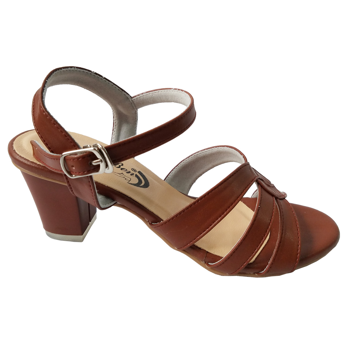 Giày Sandal Cao Gót Nữ BIGBEN Da Bò Cao 5 Phân CG134