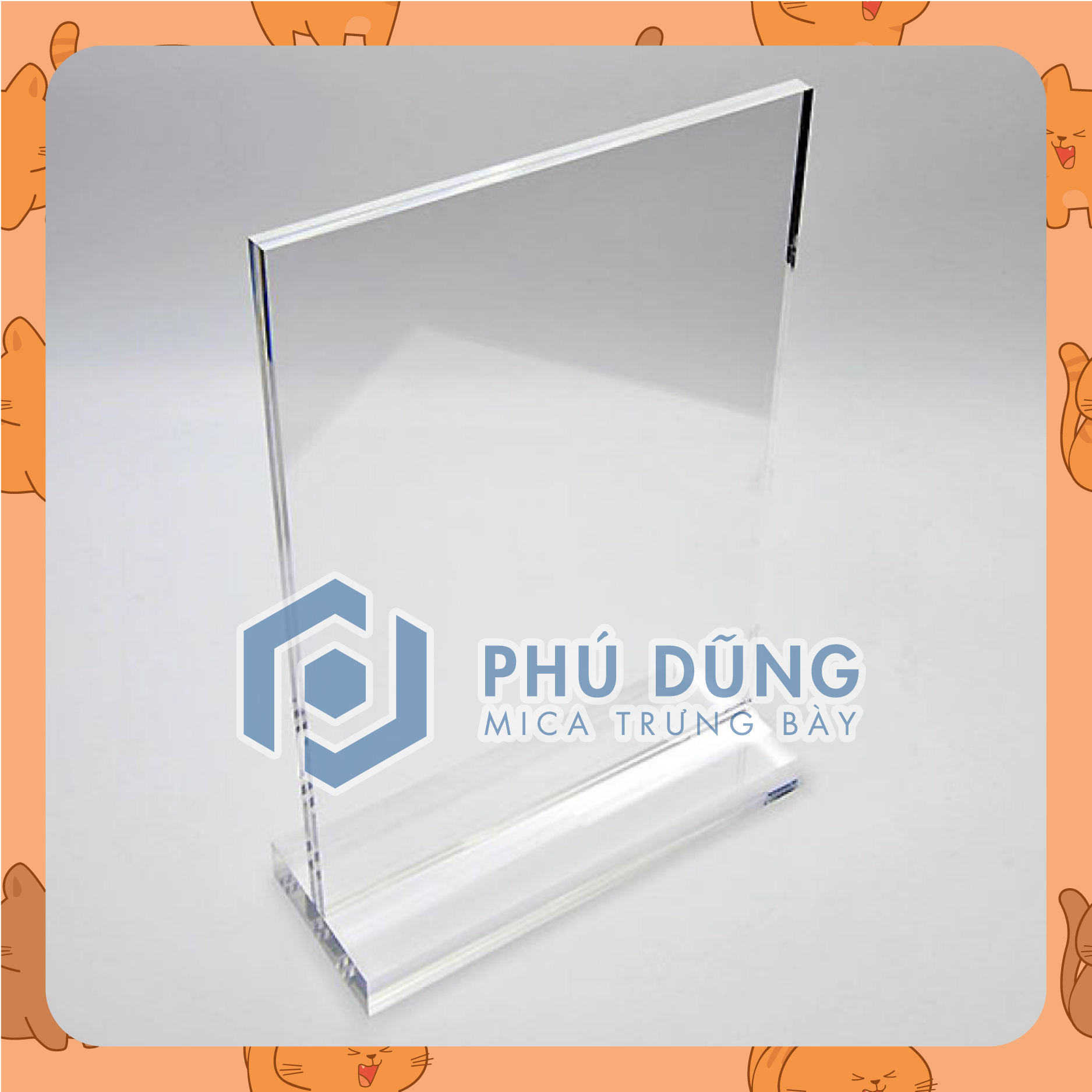 Kệ Menu Mica ĐỨNG A5 Đế Lùa