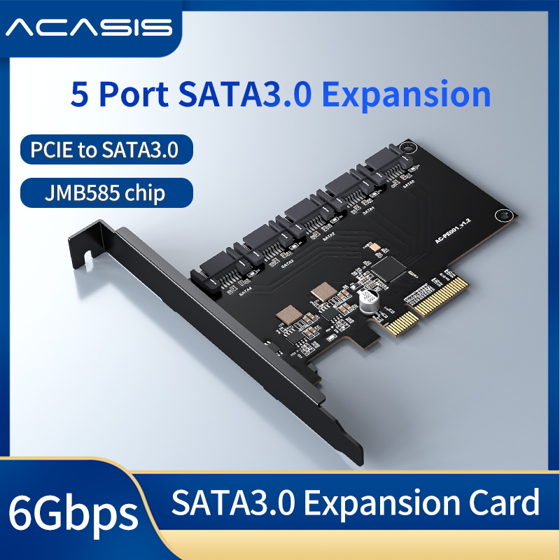 ACASIS PCIe Expansion SATA Card to 5 Ports,6 Gbps SATA 3.0 PCIe Card