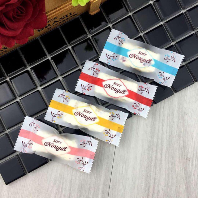 Set túi đựng kẹo + giấy gạo gói kẹo nougat