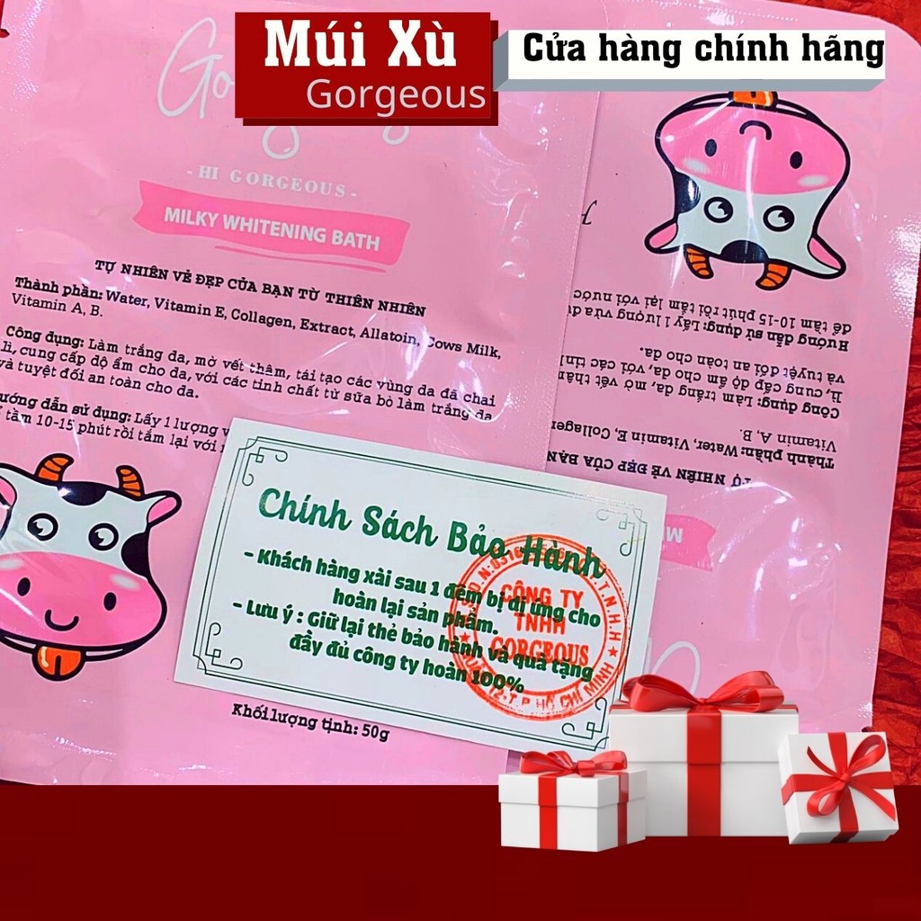 SET TẮM TRẮNG DA TINH CHẤT SỮA BÒ MÚI XÙ GORGEOUS