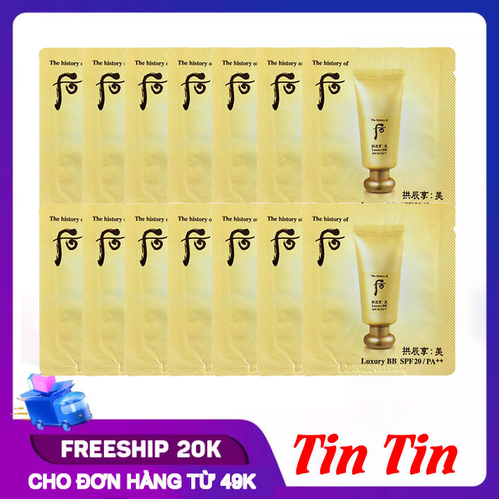 Combo 40 gói sample kem lót cao cấp whoo luxury bb cream spf20 pa++ 1ml x 40