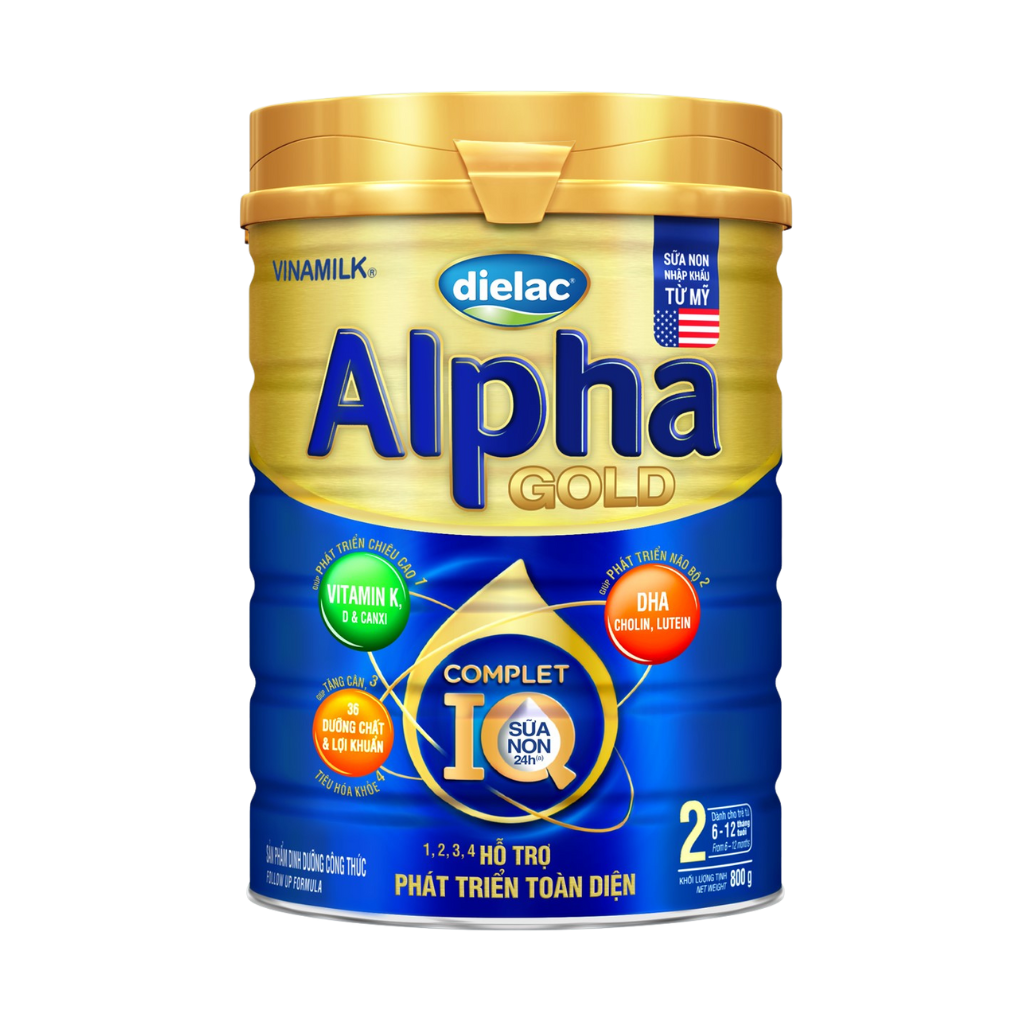 [Date T4/25] Sữa bột Dielac Alpha Gold 2 - lon 800g (cho trẻ từ 6 - 12 tháng tuổi)