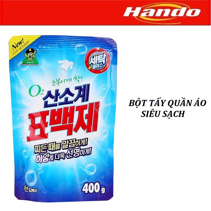 gói bột tẩy vết bẩn khử khuẩn quần áo oxygen sandokkaebi hando 400g (bột giặt phụ trợ) hd103 1