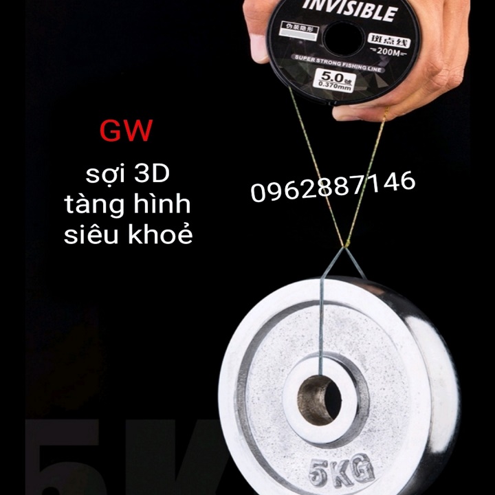 cước câu cá GWW 3D 200m tàng hình cao cấp