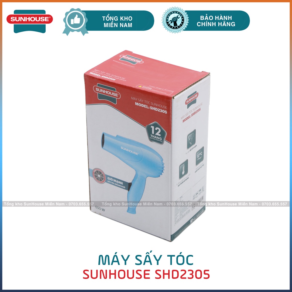 [SHD2305 SUNHOUSE] Máy sấy tóc cầm tay gia đình - FULLBOX
