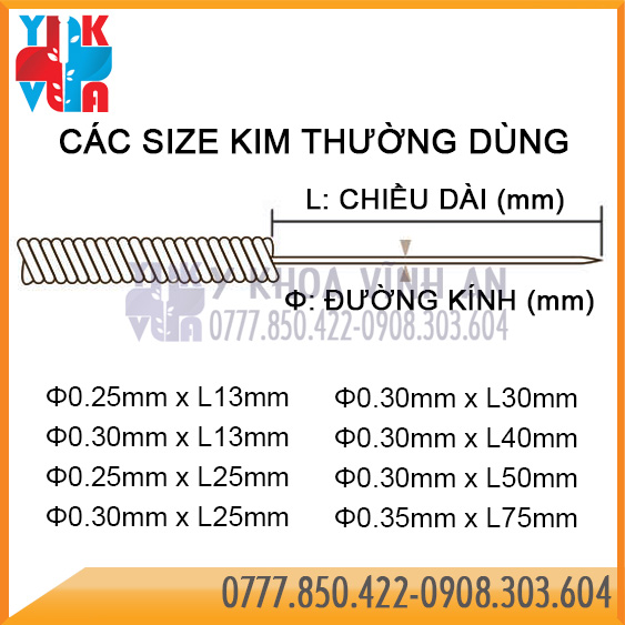 Kim Châm Cứu AiK Accupunture Needles Hộp 100 Kim