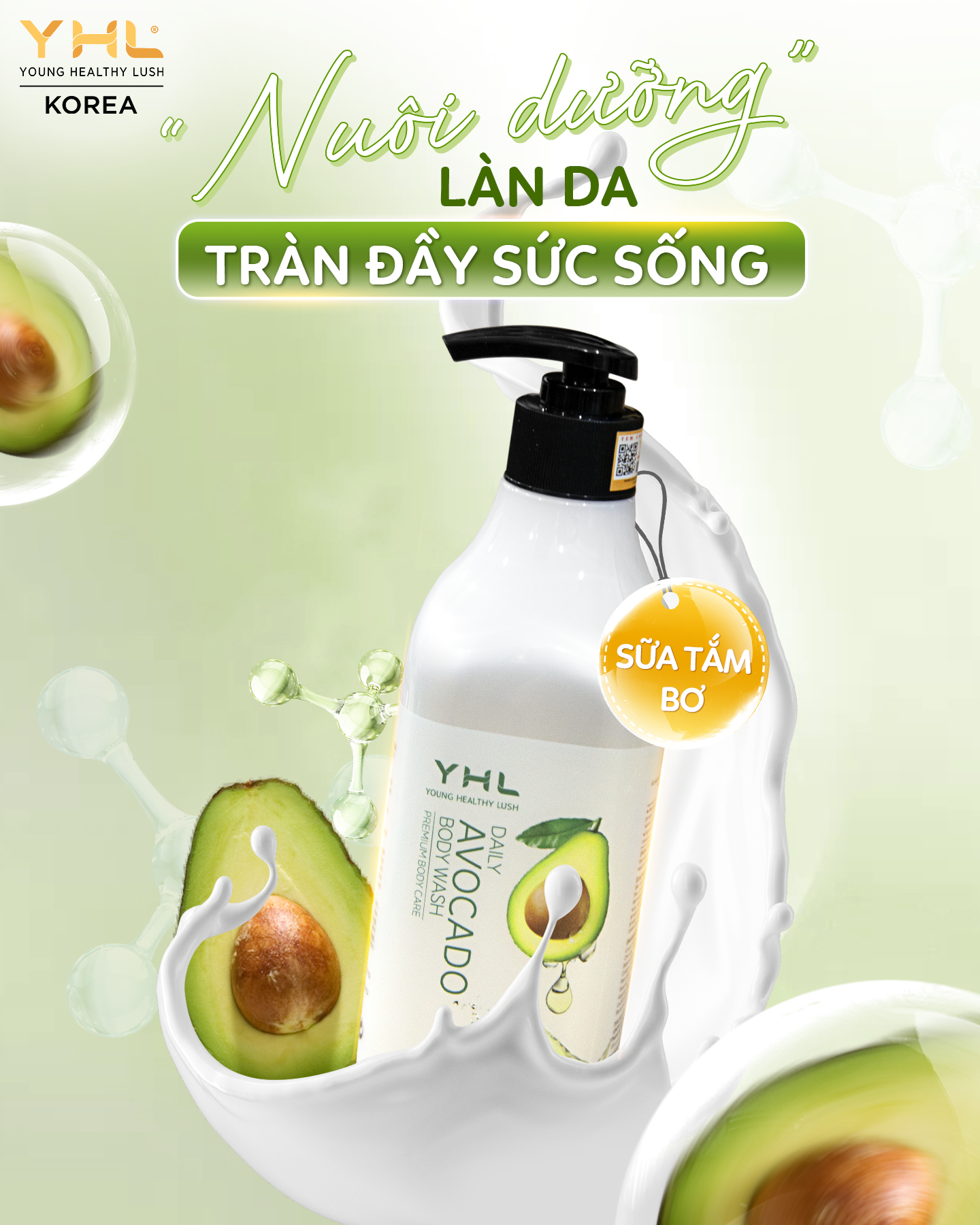 Sữa tắm chiết xuất quả bơ YHL