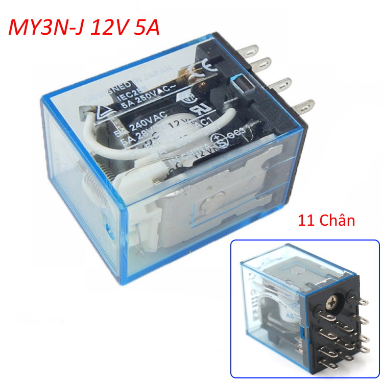 Relay trung gian my3n-j 12v 5a 11 chân