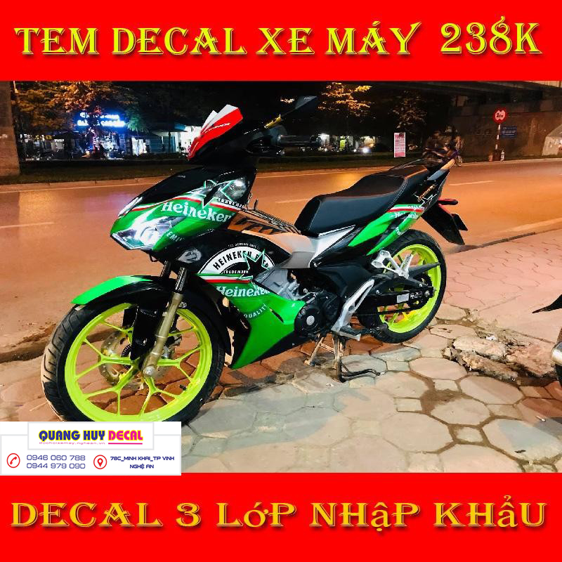 Tem trùm winner x xanh lá đen trắng heineken - Độ dán team trùm decal xe máy winner x xanh lá đen trắng heineken - Team trùm decal xe máy winner x rẻ đẹp và chất