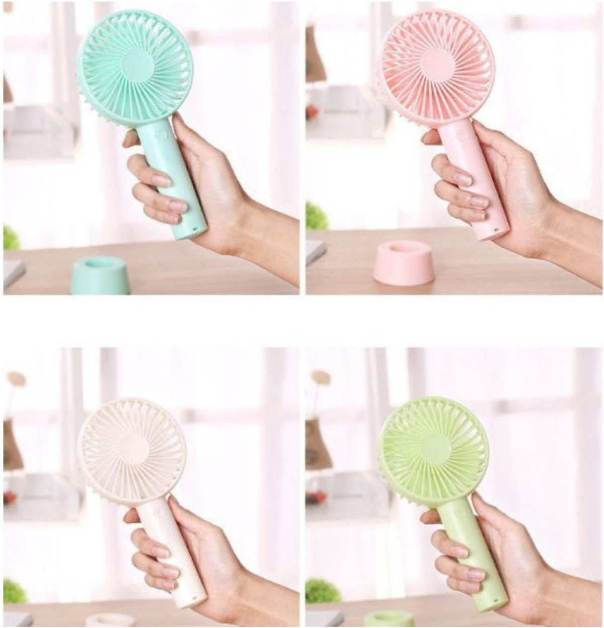 Quạt Tích Điện Mini Cầm Tay 3 Tốc Độ Gió