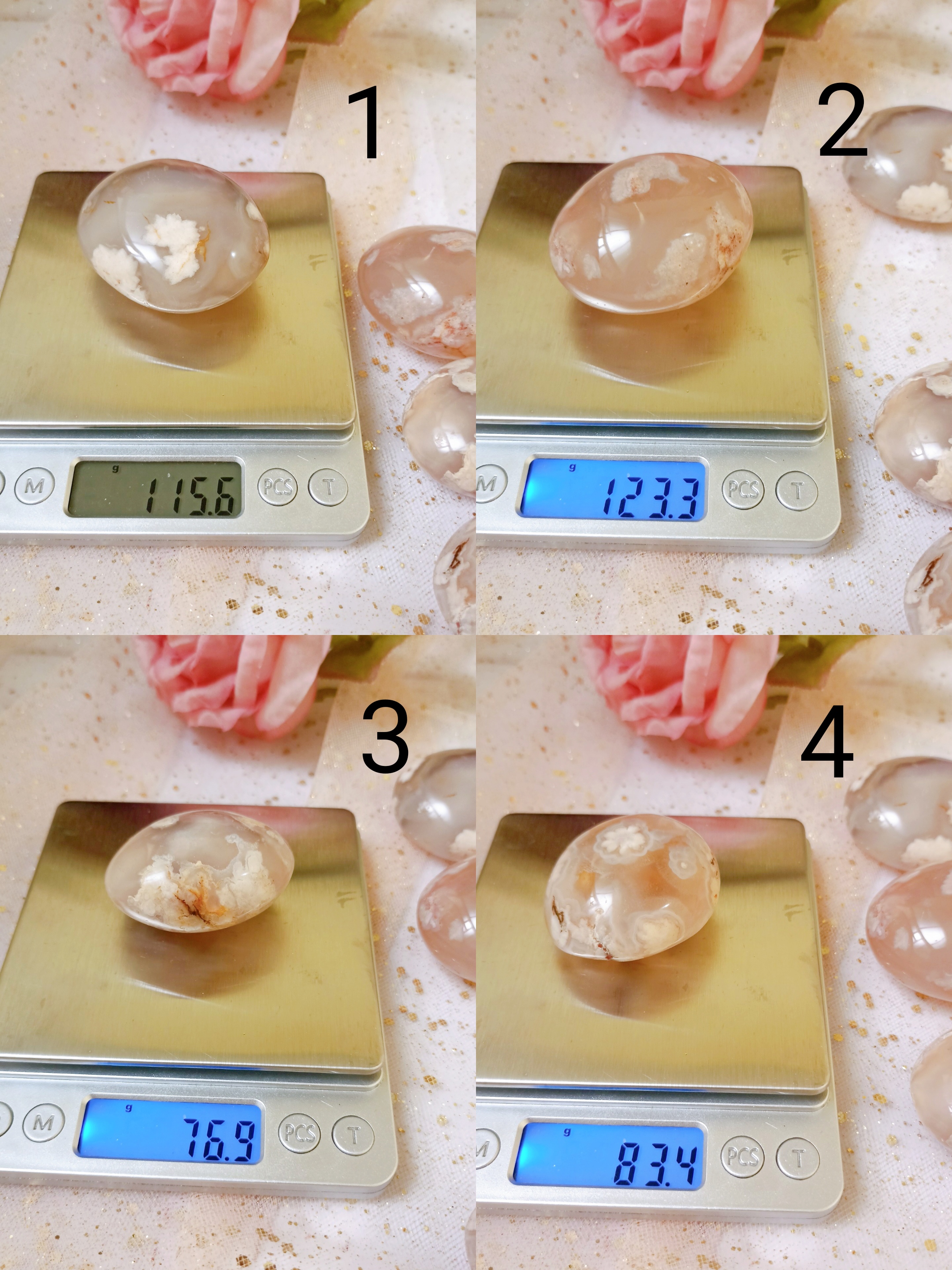 Palm Agate Sakura (Mã não hoa anh đào) đá thanh tẩy
