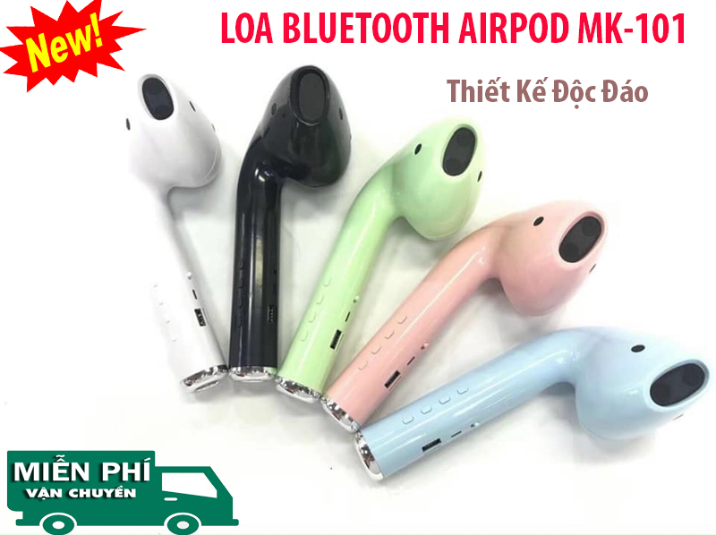 LOA BLUETOOTH AIRPOD MK-101 Loa Bluetooth Hình Tai Nghe Airpod Khổng Lồ Thiết Kế Đẹp Độc Lạ Giống 1 Chiếc Tai Nghe Airpod Cực Chất Chất Lượng Âm Thanh Sắc Nét Tích Hợp Đa Chức Năng Bảo hành 12 tháng