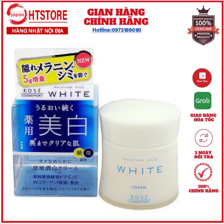 Kem dưỡng trắng da ban đêm kose White Moisture Mild