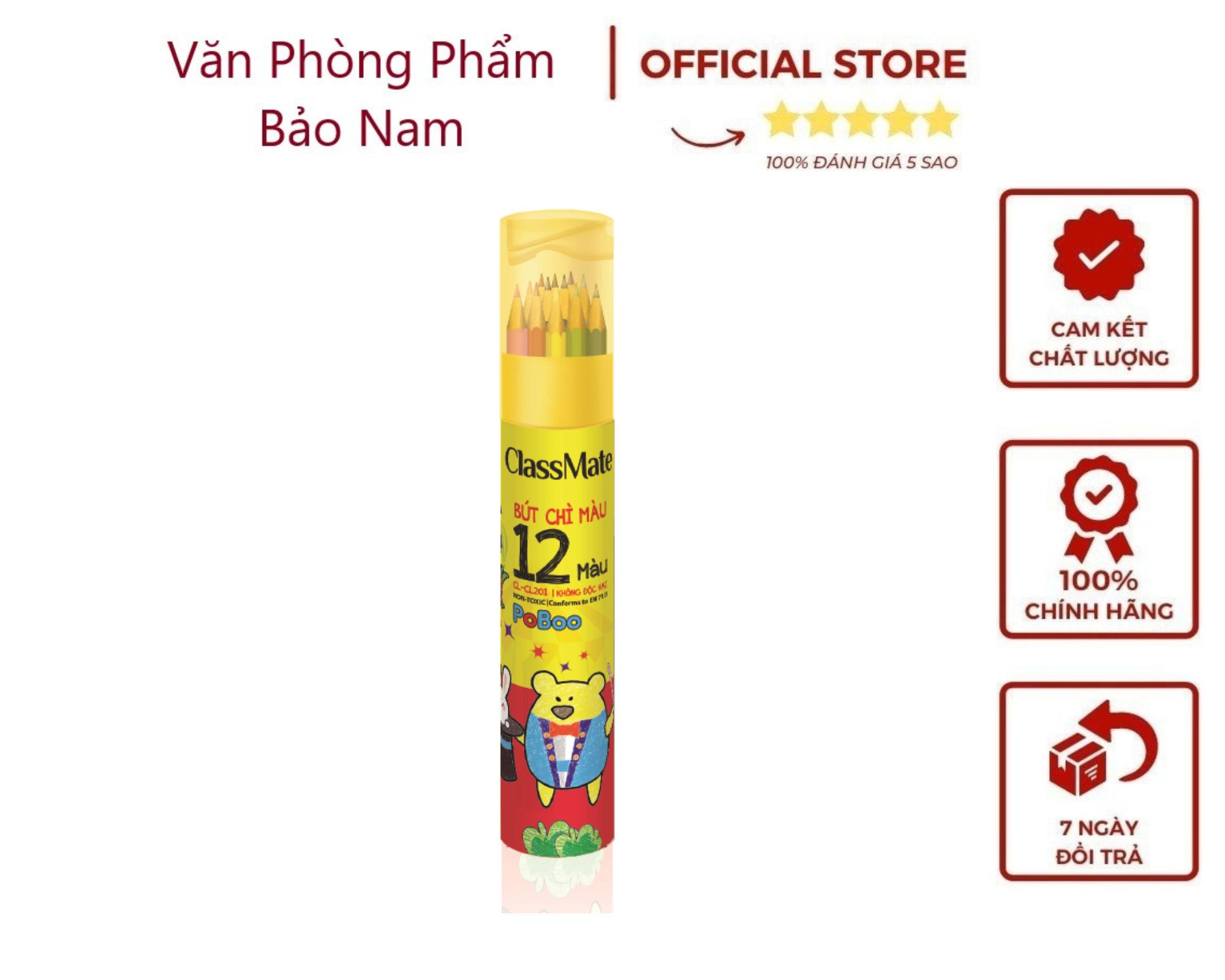 Bút chì 12 màu Classmate dạng ống