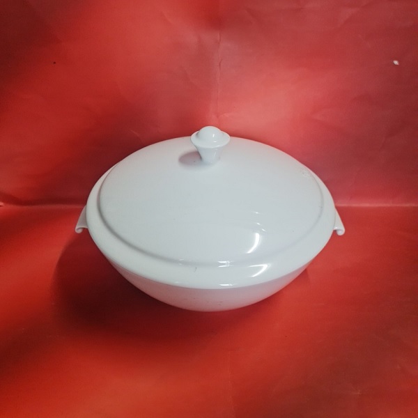 thố sứ trắng Minh Long - thố có nắp sứ Minh Long