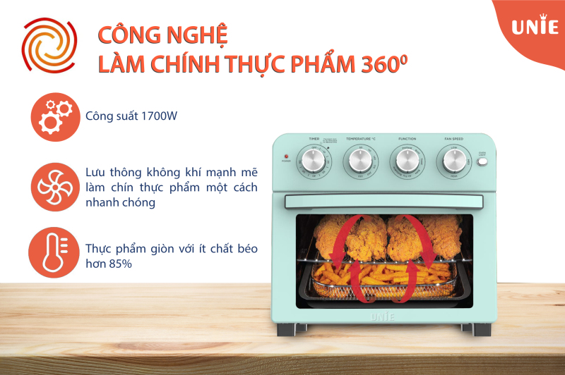 LÒ NƯỚNG KIÊM NỒI CHIÊN KHÔNG DẦU UNIE Q37