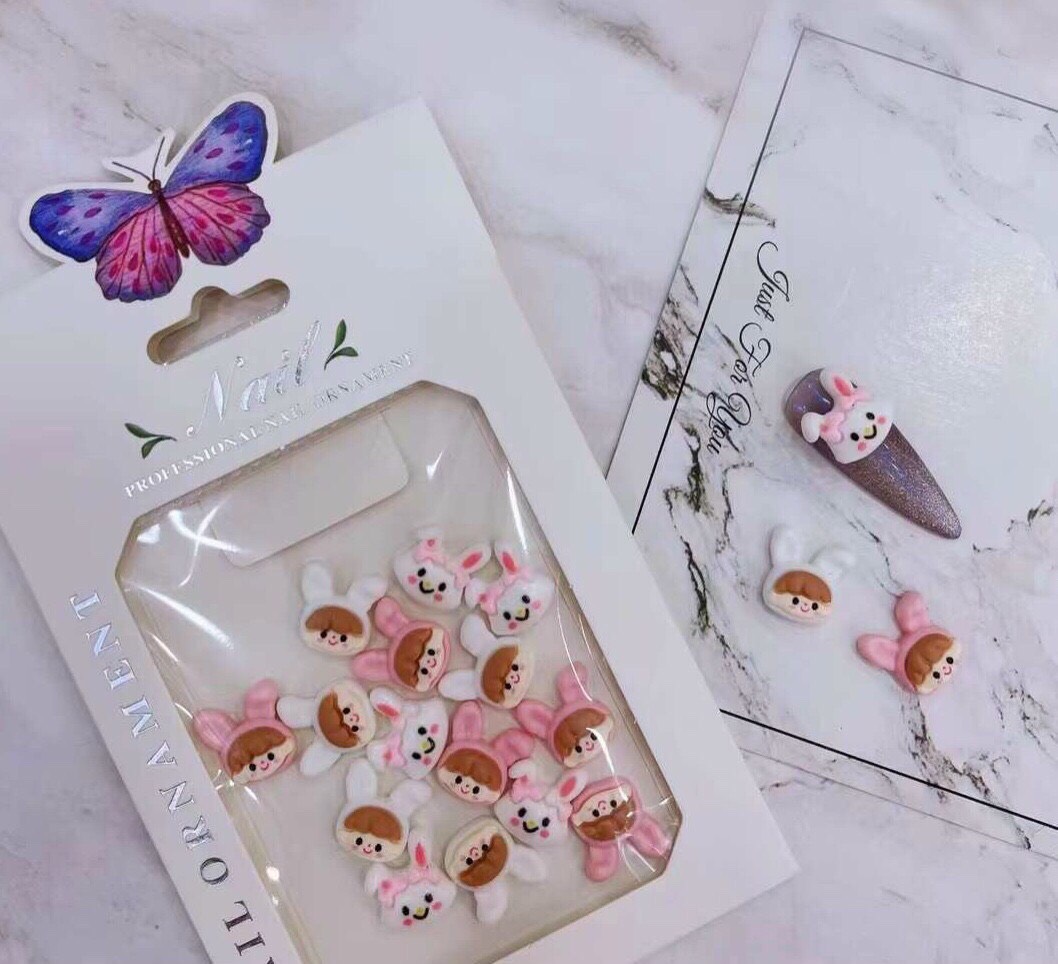 Charm gấu dâu, phụ kiện trang trí móng - sugar nails