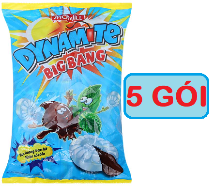Combo 5 gói kẹo cứng dynamite bigbang hương bạc hà nhân socola 330g / kẹo cứng bạc hà nhân socola dynamite big bang 330g