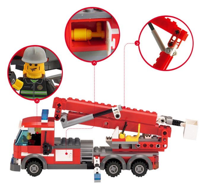 Bộ Lego Xếp Hình Xe Cứu Hỏa ( 244 Chi Tiết)