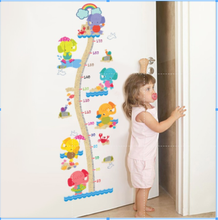 HCM Decal dán tường thước đo thú voi
