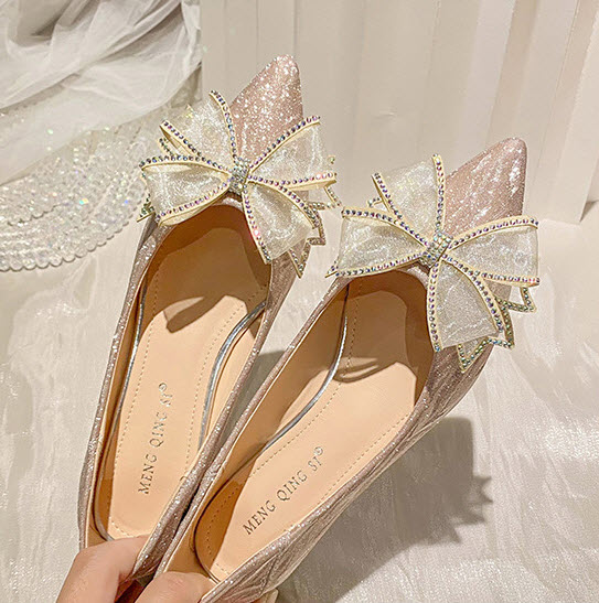 Giày Gót Vuông Đính Nơ Big Size _ HÀNG CÓ SẴN (size 40➡️43)