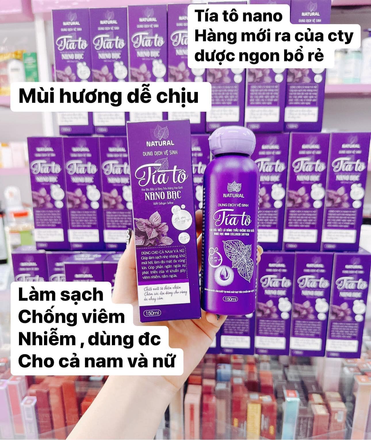 [ Dung dịch tía tô] DUNG DỊCH VỆ SINH TÍA TÔ NANO BẠC