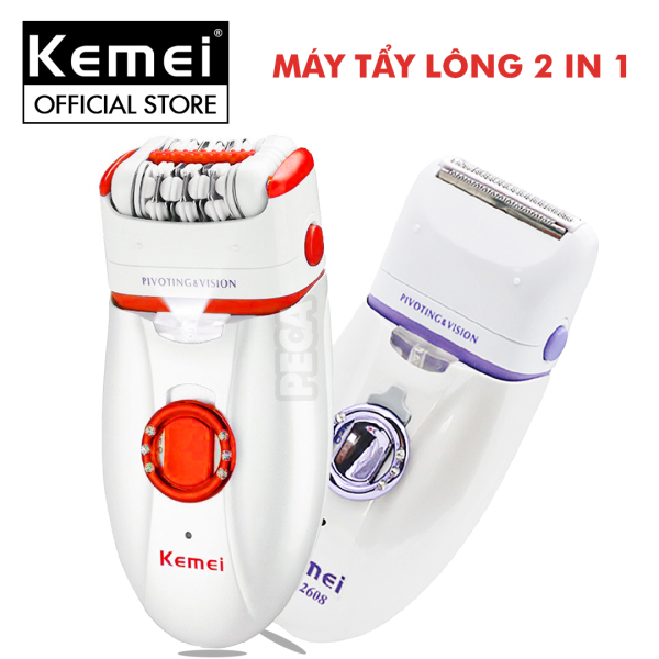 Máy tẩy lông đa năng 2 in 1 Kemei KM-2668 có thể nhổ và cạo lông toàn thân, dùng pin sạc chuyên nghiệp( Màu ngẫu nhiên) cao cấp