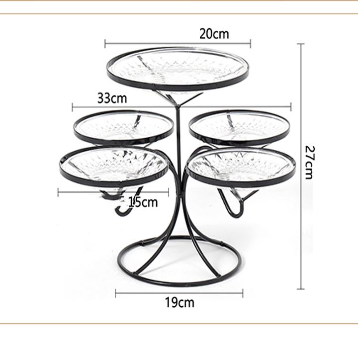 Kệ Trái Cây 2 Tầng Bằng Sắt Rèn Mỹ Thuật-5 Khay