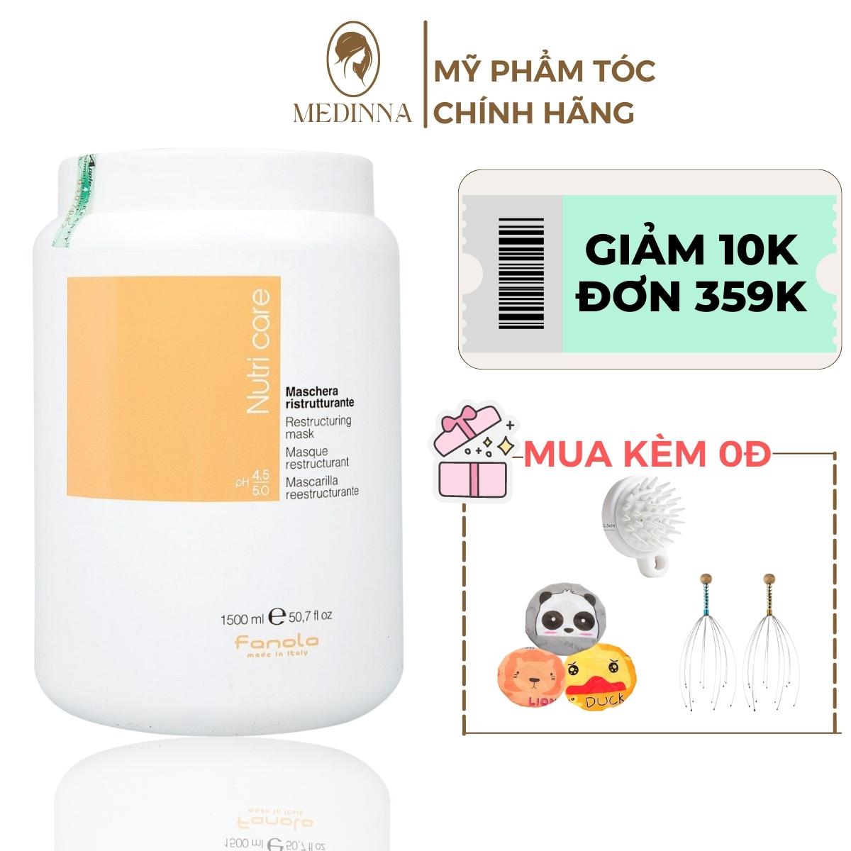 Ủ hair Fanola Nutricare restructuring mask hair conditioner repair hair damaged genuine 1500ml-medinnahaircare