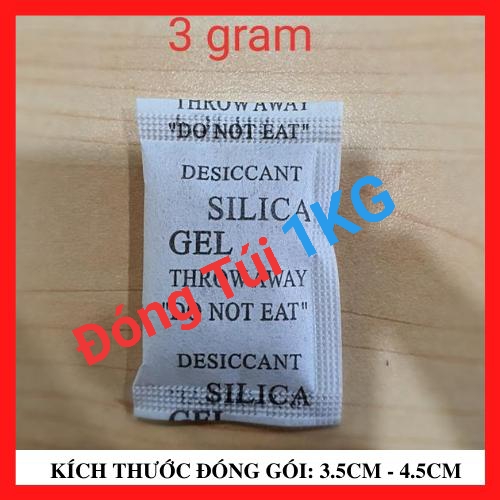 [HCM][Silicagel 3gr] Combo 200g - 1Kg Gói hút ẩm LOẠI 3Gram Silica Gel - Hạt chống ẩm mốc khử mùi bảo quản thực phẩm chống hôi giày và ghỉ set  ...