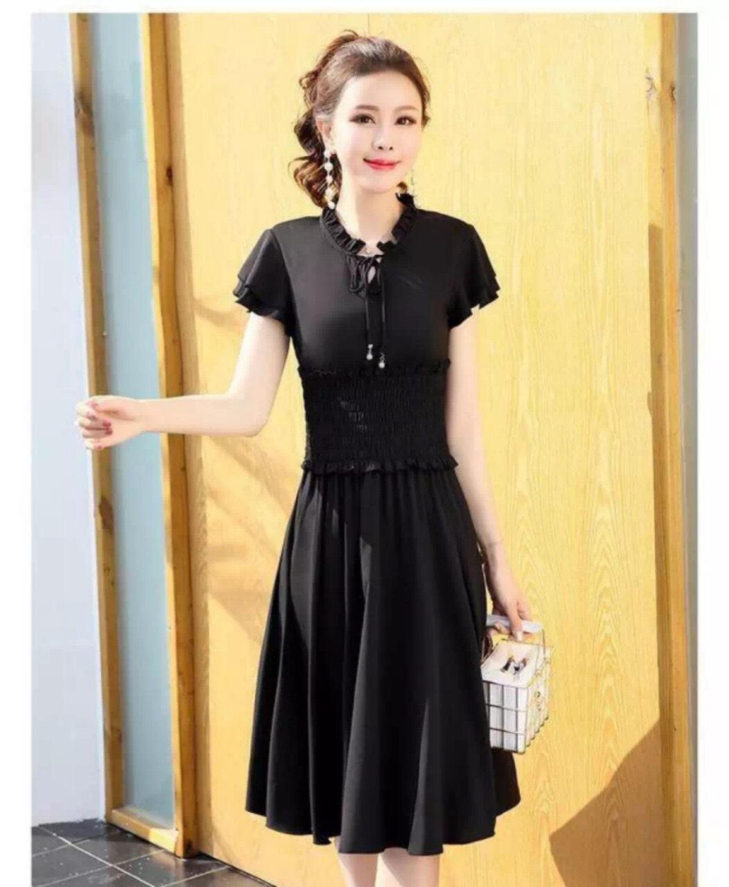 [HCM]Đầm Xuông Nhún EO Mighty Fashion