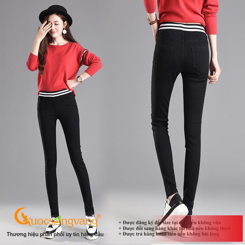 Quần jean nữ thể thao lưng thun quần jean lưng cao GLQ071 Cuocsongvang