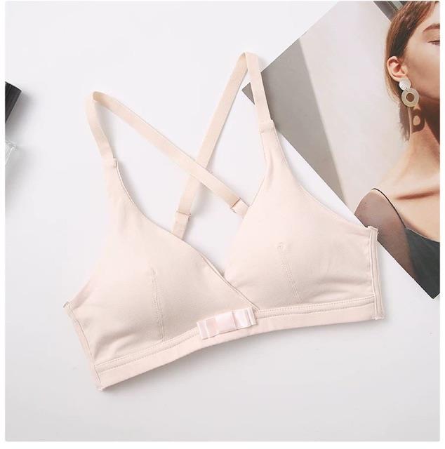 ♝❂  Bralette Nơ Cotton Mịn Dây Chéo Sau B046