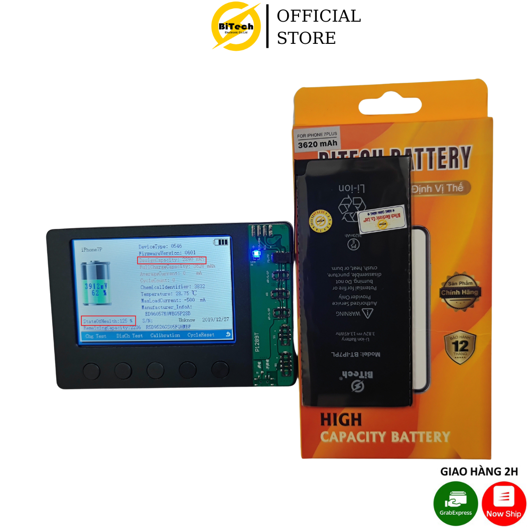Pin điện thoại dung lượng cao BITECH BT-7PLUS ( dung lượng 3620 mAh )(Tặng bộ vít mở + Seal dán pin)