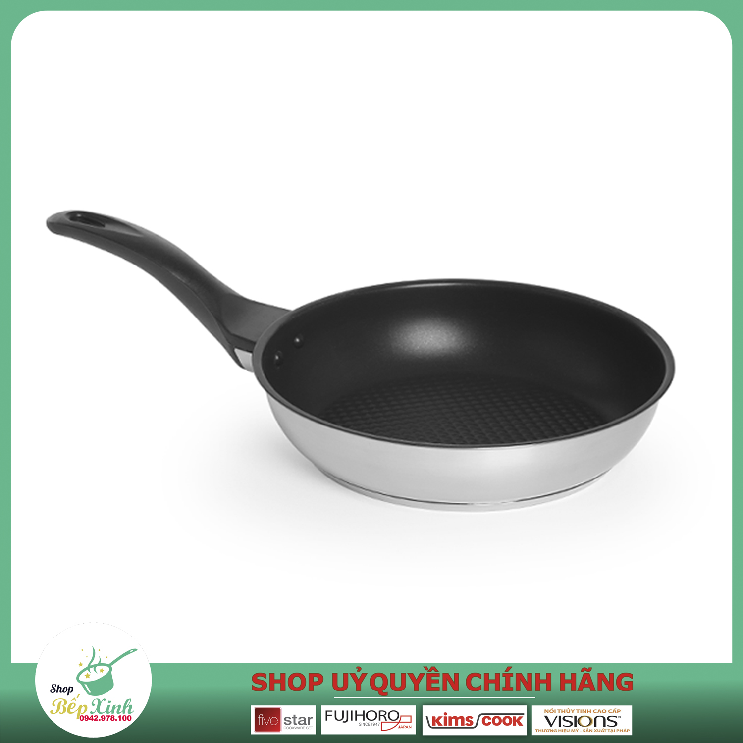 Chảo inox chống dính cao cấp Fivestar Standard  CKD22-3DI ( 22cm ), inox 430 , 3 đáy dùng được bếp từ , hồng ngoãi , gas, tay cầm cách nhiệt