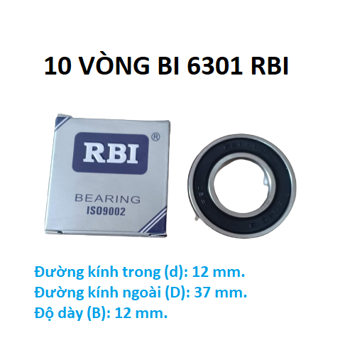 10 vòng bi 6301 RBI -chất lượng cao