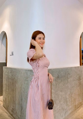 Đầm caro midi bigsize cỡ lớn 70-85kg