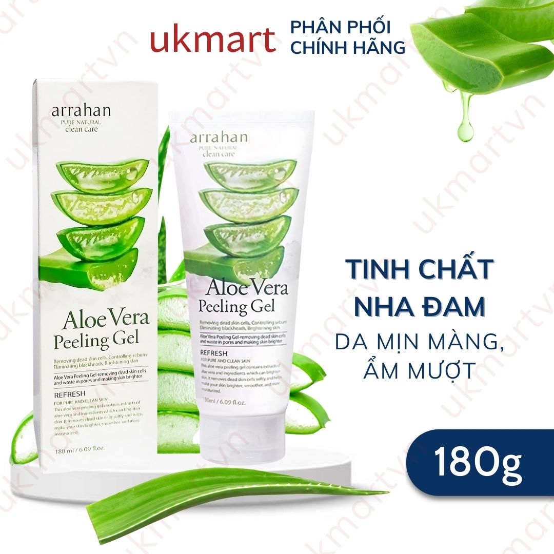 Gel Tẩy Tế Bào Chết Arrahan 180ml Peeling Gel Hương Táo Than Hoạt Tính Hương Bưởi Aroma