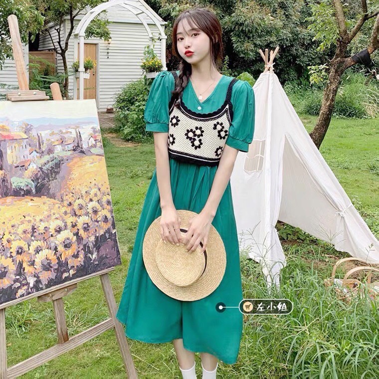 Áo Len Gile 2 Dây Thêu Hoa Cực Xinh