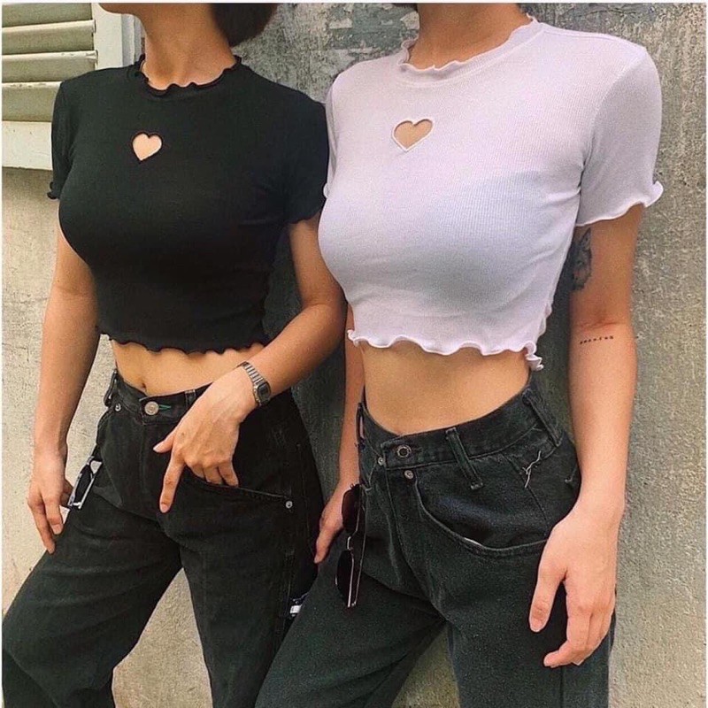 [HCM]Áo croptop khoét tim