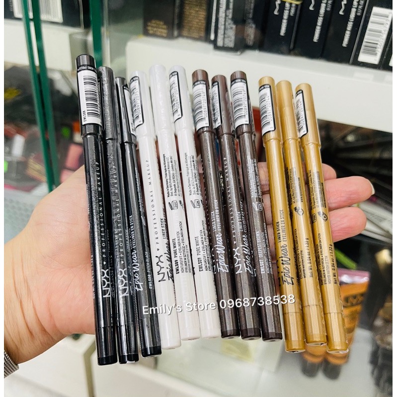 Chì kẻ mắt NYX Epic Wear Liner Sticks dạng chì chuốt có nhũ