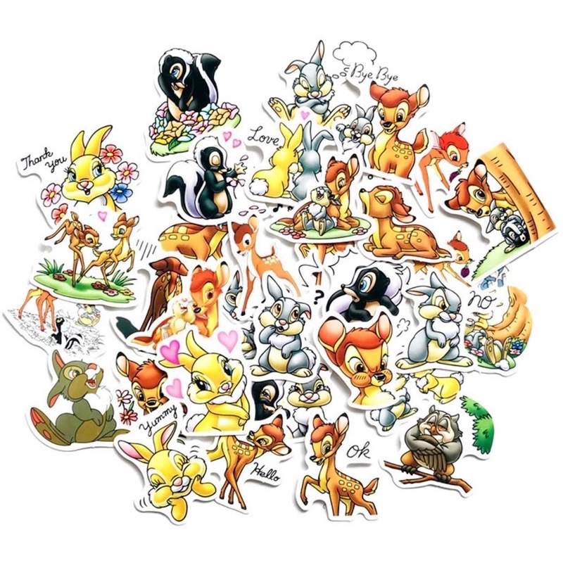 Sticker Bambi Disney 30-60 cái ép lụa khác nhau/Hình dán Bambi Nail